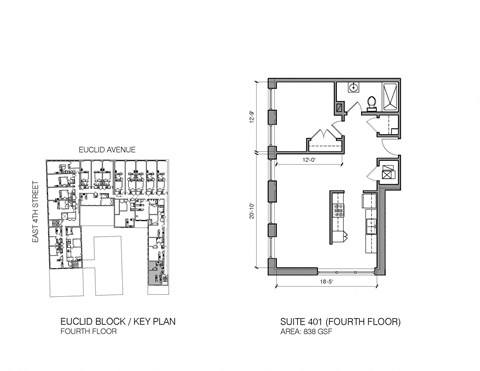 Floor plan for 1 bed, 1 bath, 852 sqft